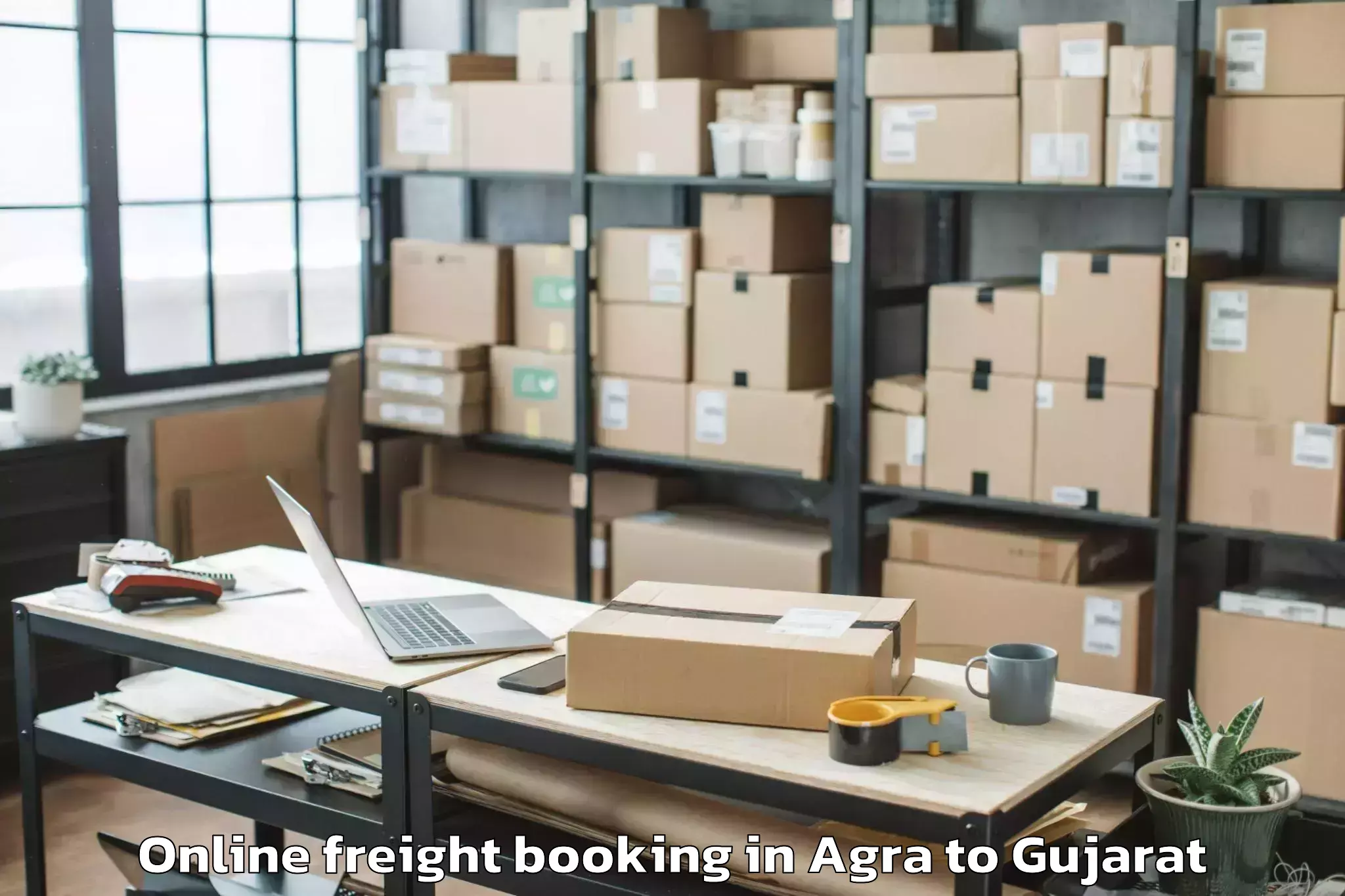 Agra to Bhavnagar Airport Bhu Online Freight Booking